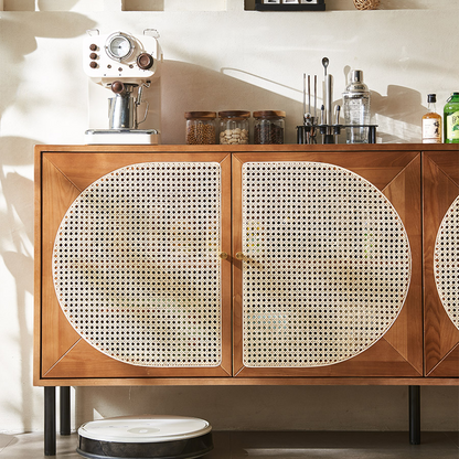 Booker Rattan Sideboard, Solid Wood