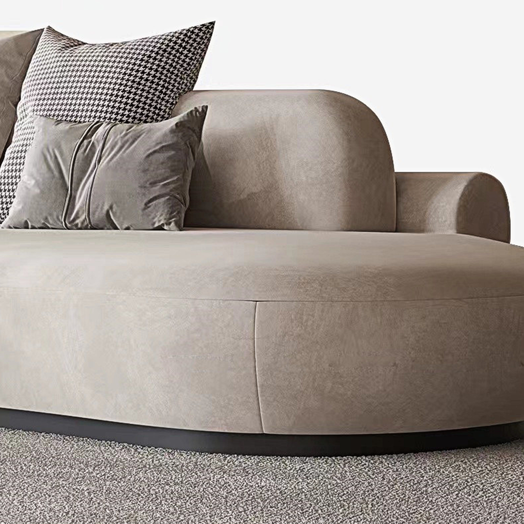 Cosima grey curved sofa velvet