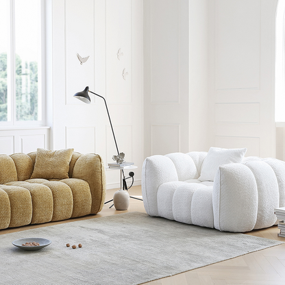 Oxley Pumpkin Single Seater Sofa, Armchair, White