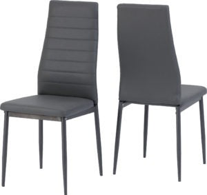 Abbey grey faux leather dinning chair in pair