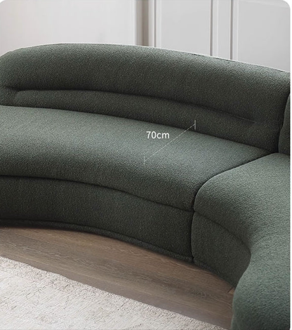 Yannik Four Seater Curved Sofa, Green
