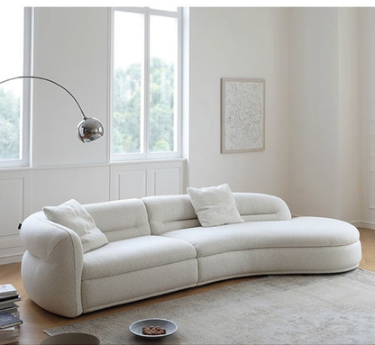 Yannik Four Seater Curved Sofa, Green