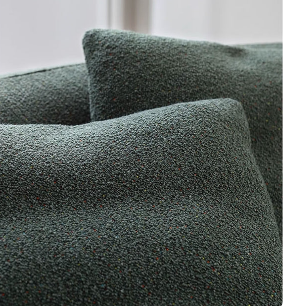 Yannik Four Seater Curved Sofa, Green