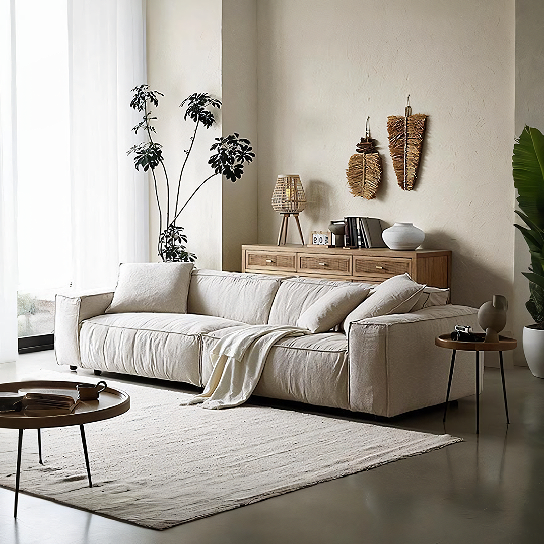 Jerome Three Seater Sofa, Modular Sofa, Cotton Linen