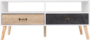 Nordic 2 draw coffee table white/Distressed Effect