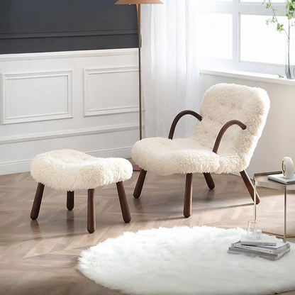 Philip Arc Sheepskin Armchair and Ottoman