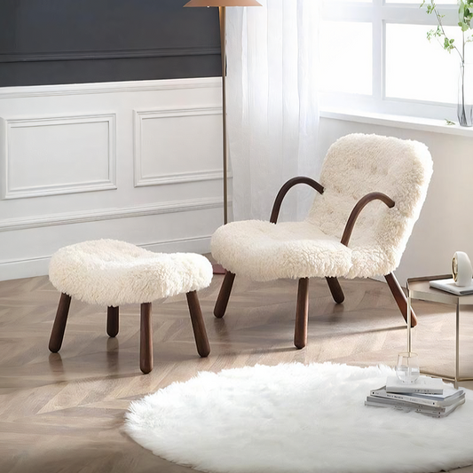 Philip Arc Sheepskin Armchair and Ottoman