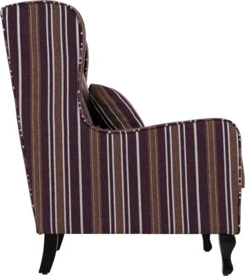 Sherbourne Fireside Chair-Burgundy Stripe Fabric