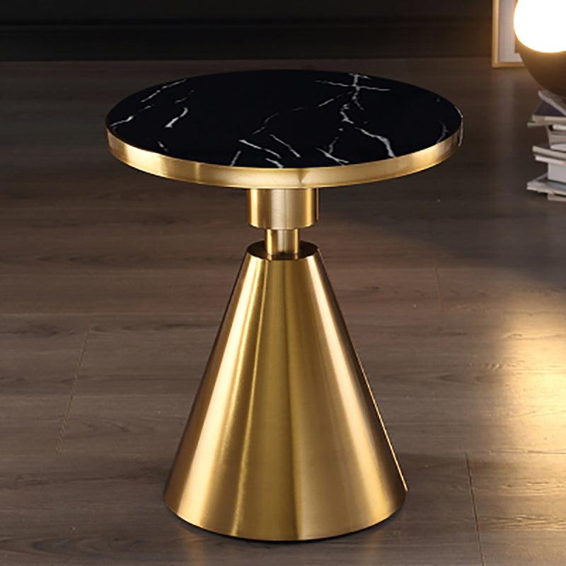 Modern Side Table with Marble Top and Metal Base