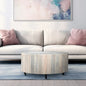 Selene Drum Marble Top Coffee Table-Natural/White