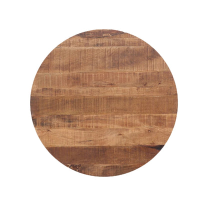 Vera Drum Coffee Table-Natural Mango Wood/Black