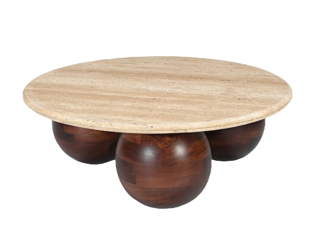 Chloe Travertine Top Coffee Table