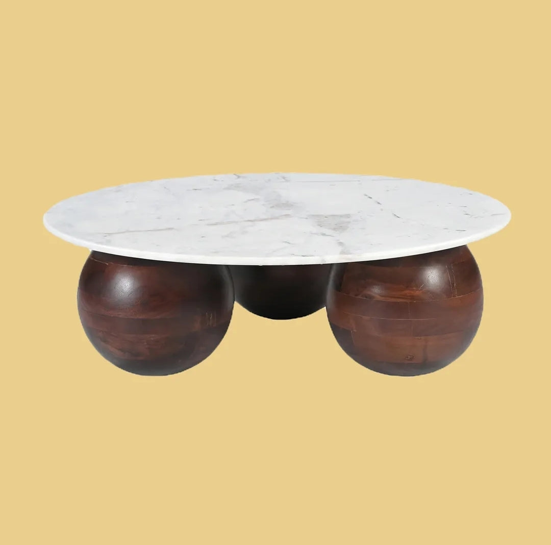 Chloe White Marble Top Coffee Table