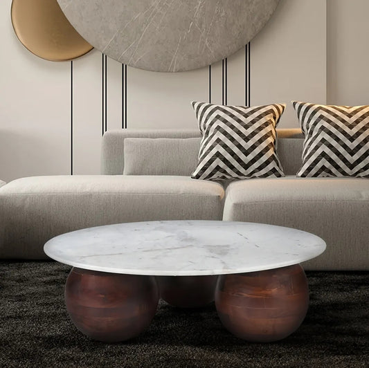 Chloe White Marble Top Coffee Table