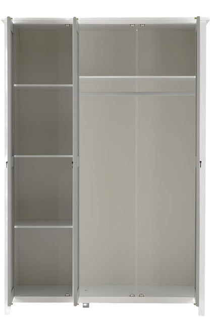 Vermont 3 Door Wardrobe White/Grey