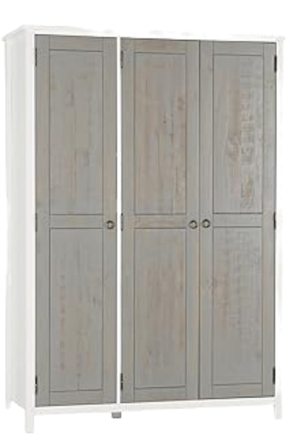 Vermont 3 Door Wardrobe White/Grey