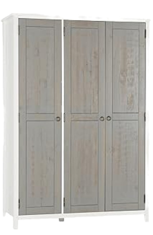 Vermont 3 Door Wardrobe White/Grey