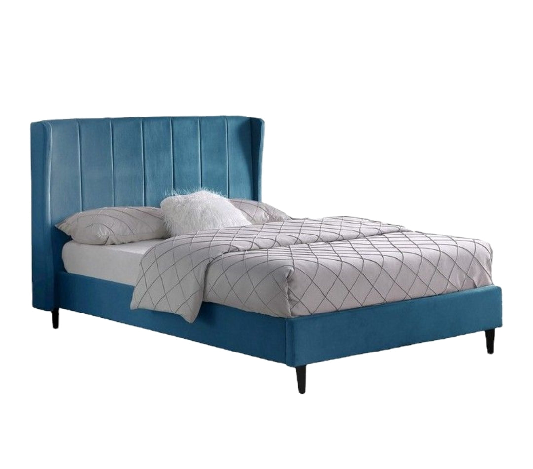 Amelia 5" Bed Blue Velvet  Fabric
