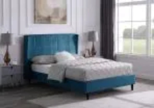 Amelia 5" Bed Blue Velvet  Fabric
