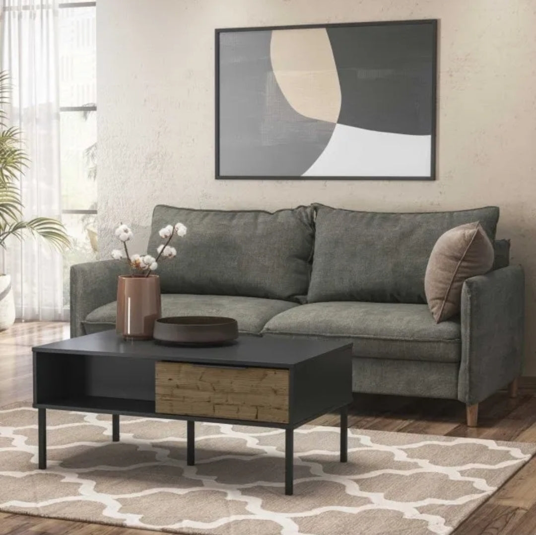 Madrid Coffee Table Black/Acacia Effect