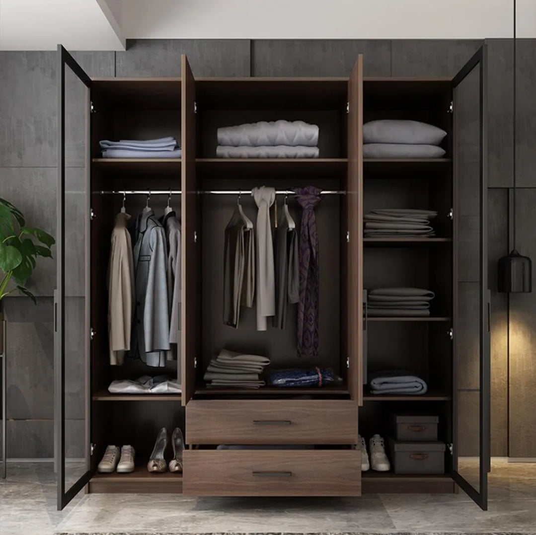 Sanders Wardrobe, Wooden & Black
