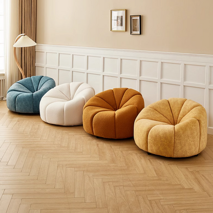 Arsav Pumpkin Armchair, White Boucle