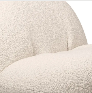 Gubi Pacha Swivel Accent Chair, Boucle With Gold Base