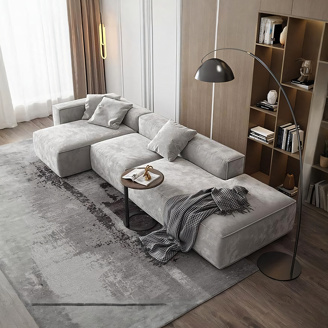 Yetta Three Seater, Four Seater Sofa, Corner Sofa, Grey Velvet