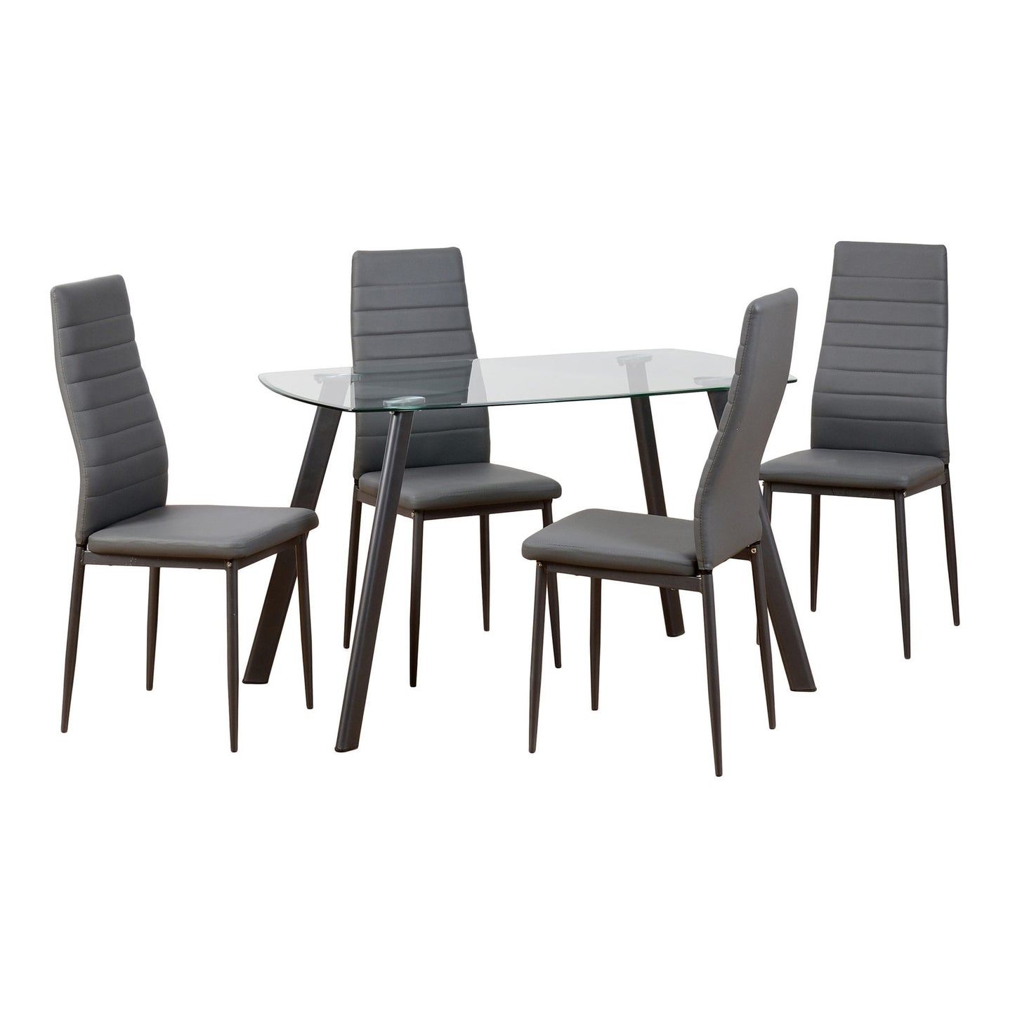 Abbey grey faux leather dinning chair in pair