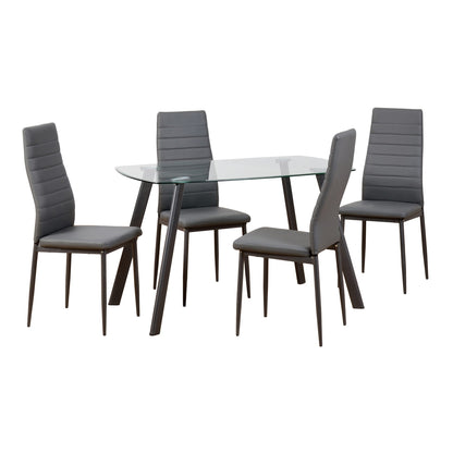 Abbey grey faux leather dinning chair in pair