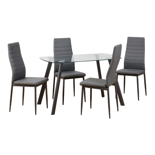 Abbey grey faux leather dinning chair in pair