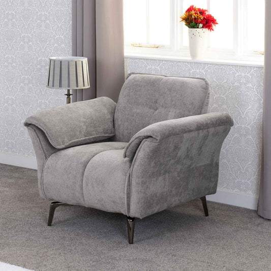 Amalfi 1 Seater Grey Fabric
