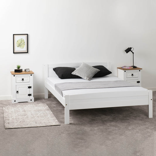 Amber 4'6" Bed White