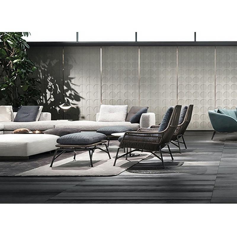 Annikki Rattan Armchair and Footstool, Outdoor Chair