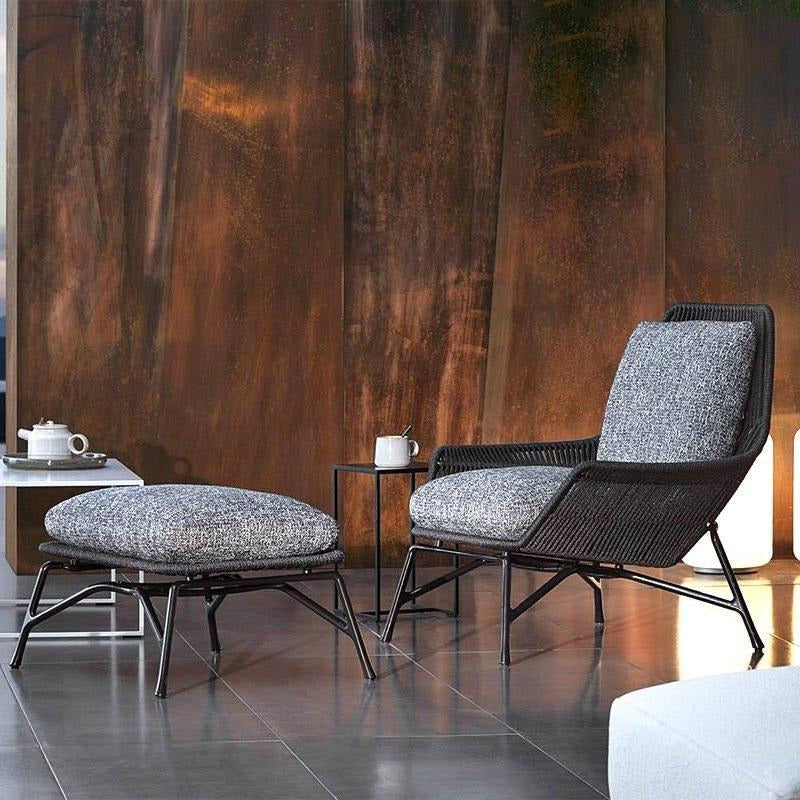 Annikki Rattan Armchair and Footstool, Outdoor Chair