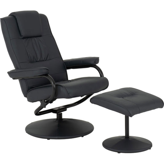 Ascot Faux Leather Recliner Chair and Footstool