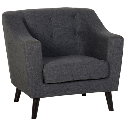 Ashley 1 Seater Sofa Dark Grey Fabric