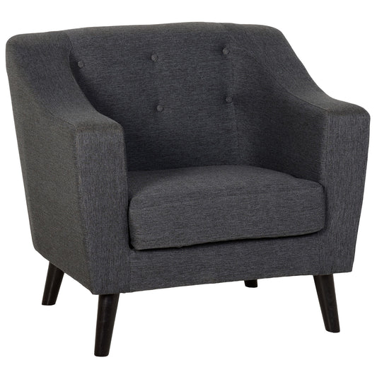 Ashley 1 Seater Sofa Dark Grey Fabric