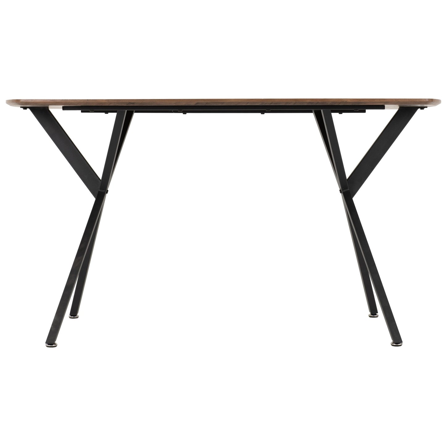 Athens Rectangular Dining Set-Medium Oak Effect/Black/Brown Faux leather