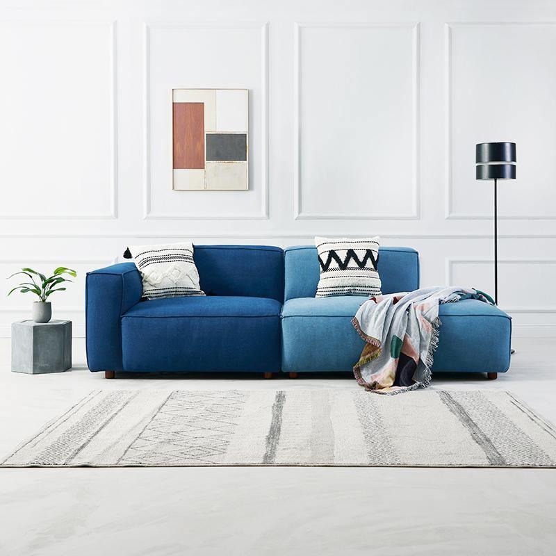 Chul Two Seater Sofa, Modular Sofa, Blue