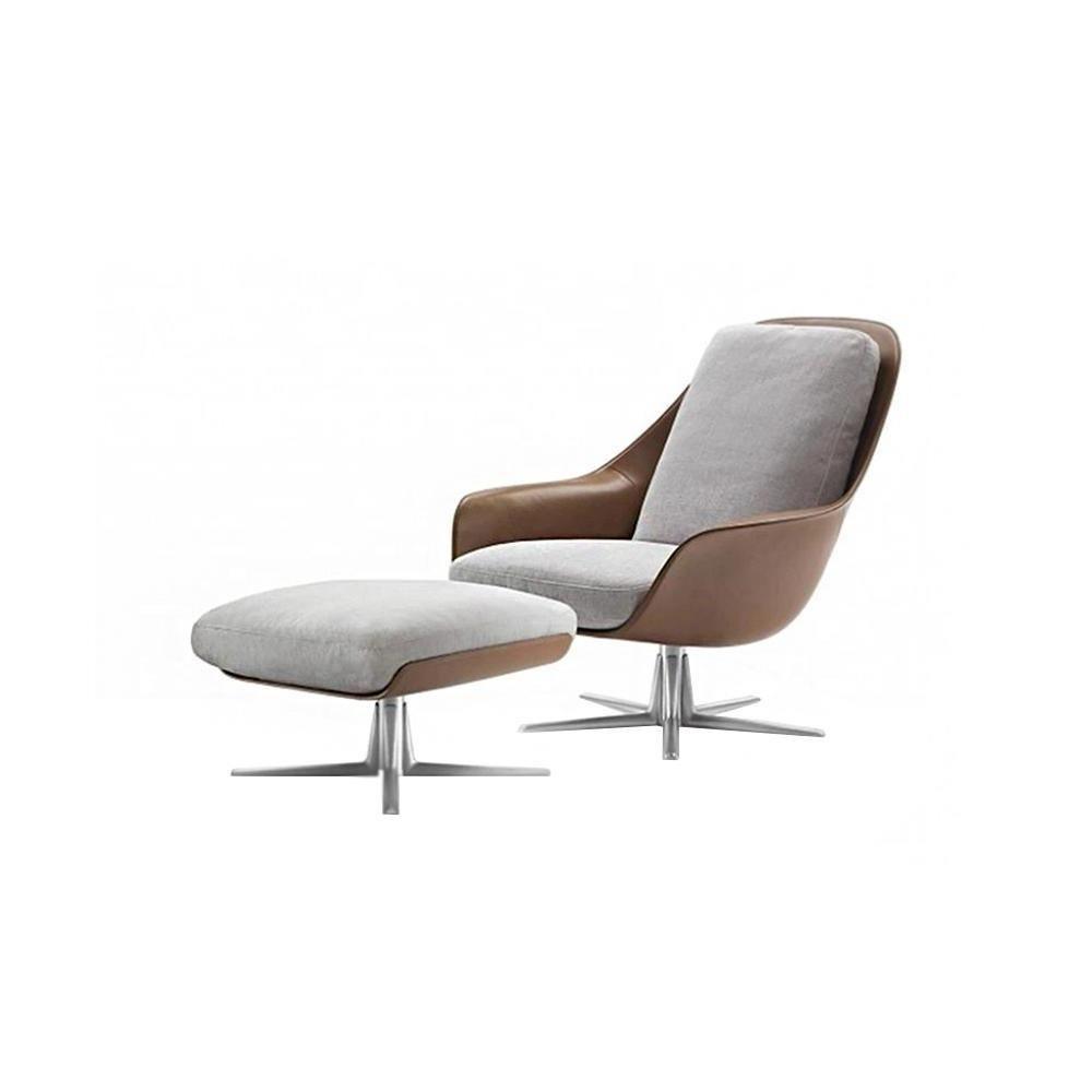Herton Lounge Chair And Ottoman, Swivel Armchair