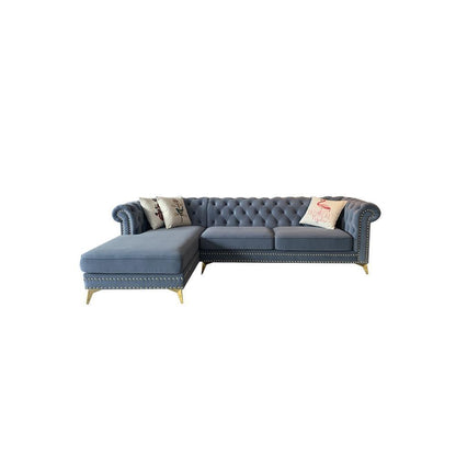 Glamour Three Seater Corner Sofa, Velvet