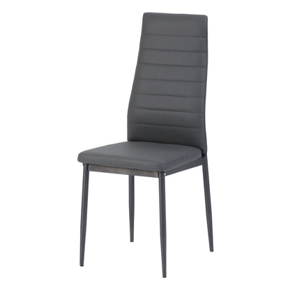 Abbey Dining Set Clear glass/Grey Faux Leather