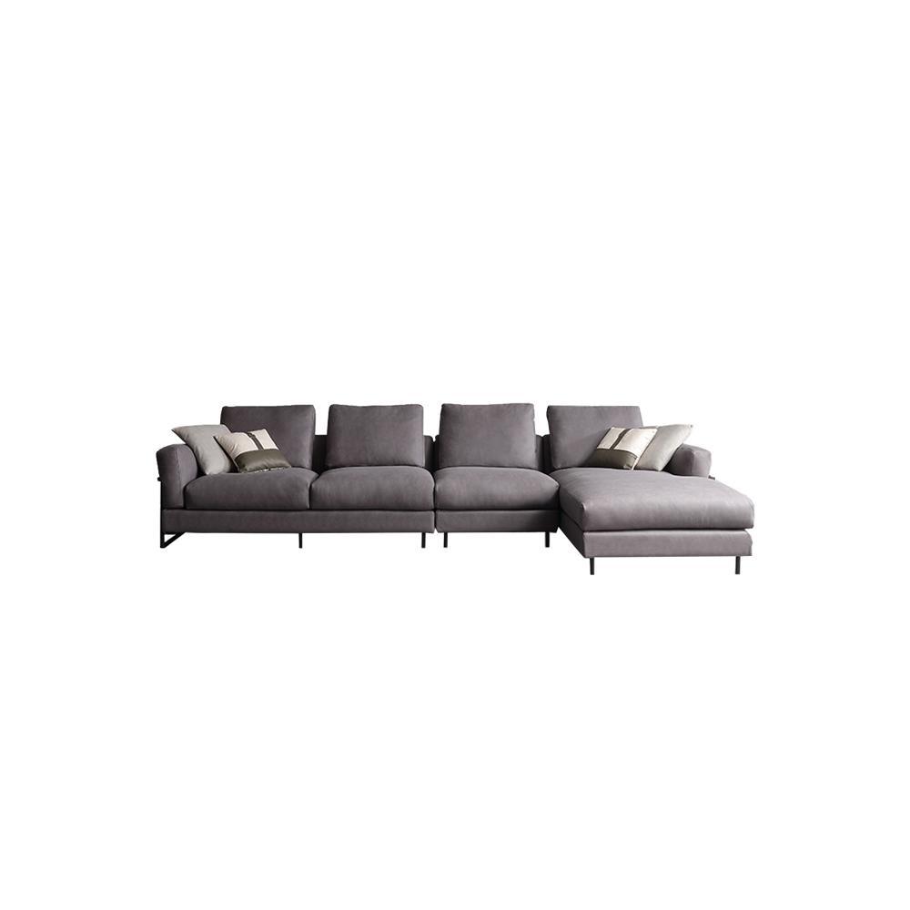 H92 Grey Four Seater Corner Sofa, Leathaire, Multiple Color