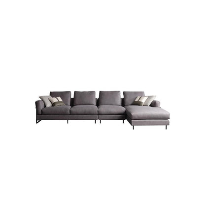 H92 Grey Four Seater Corner Sofa, Leathaire, Multiple Color