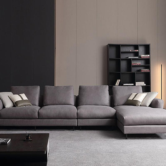 H92 Grey Four Seater Corner Sofa, Leathaire, Multiple Color