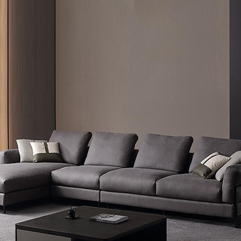 H92 Grey Four Seater Corner Sofa, Leathaire, Multiple Color