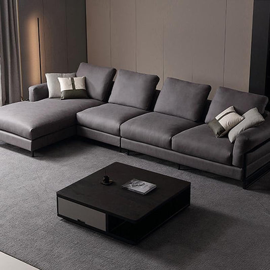 H92 Grey Four Seater Corner Sofa, Leathaire, Multiple Color