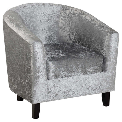 Hammond Tub Chair-Silver Crushed Velvet