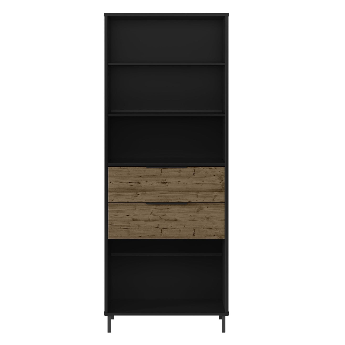 Madrid Bookcase Black/Acacia Effect